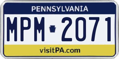PA license plate MPM2071