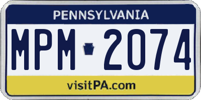 PA license plate MPM2074