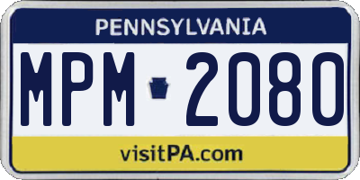 PA license plate MPM2080