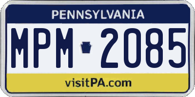 PA license plate MPM2085