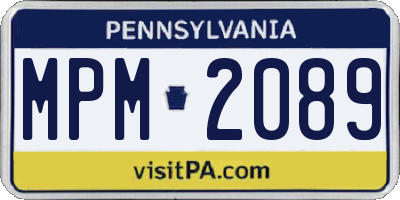 PA license plate MPM2089