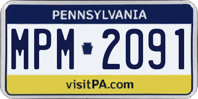 PA license plate MPM2091