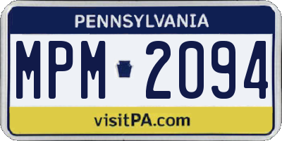PA license plate MPM2094