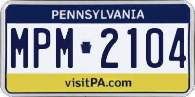 PA license plate MPM2104