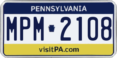 PA license plate MPM2108