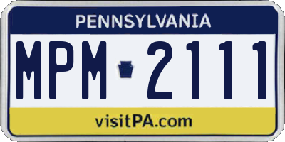 PA license plate MPM2111