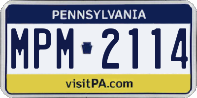 PA license plate MPM2114