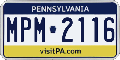 PA license plate MPM2116