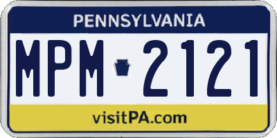 PA license plate MPM2121