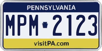 PA license plate MPM2123