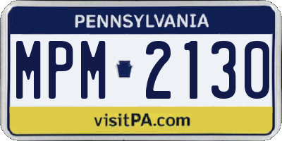 PA license plate MPM2130