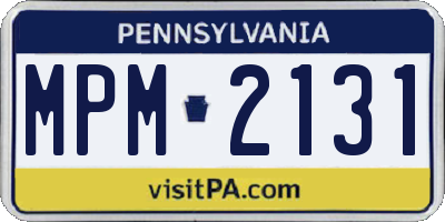 PA license plate MPM2131
