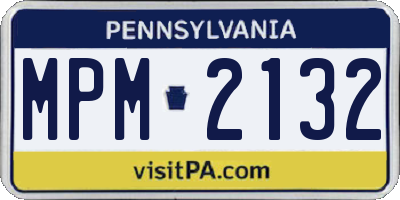 PA license plate MPM2132