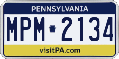 PA license plate MPM2134