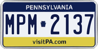 PA license plate MPM2137