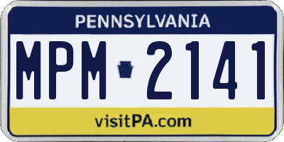 PA license plate MPM2141