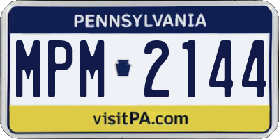PA license plate MPM2144