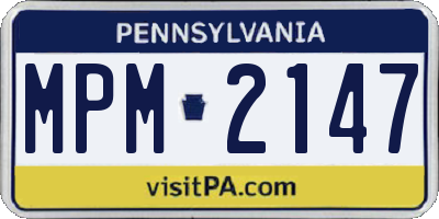 PA license plate MPM2147
