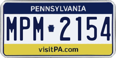 PA license plate MPM2154