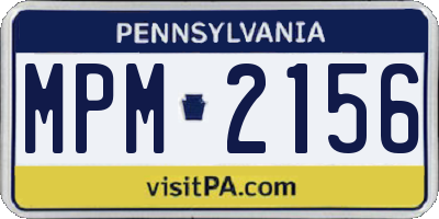 PA license plate MPM2156