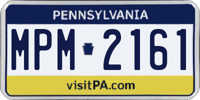 PA license plate MPM2161