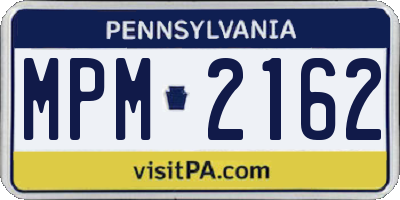 PA license plate MPM2162