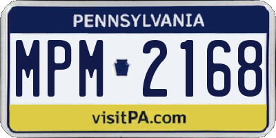 PA license plate MPM2168