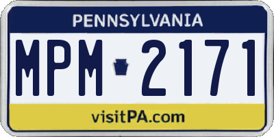 PA license plate MPM2171