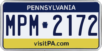 PA license plate MPM2172