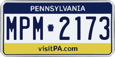 PA license plate MPM2173