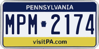 PA license plate MPM2174