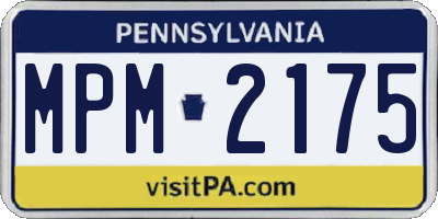 PA license plate MPM2175