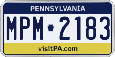 PA license plate MPM2183