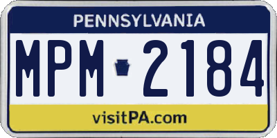 PA license plate MPM2184