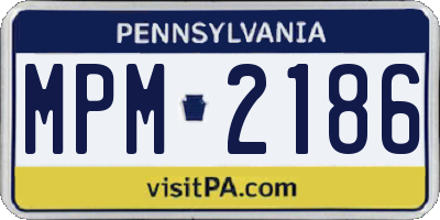 PA license plate MPM2186