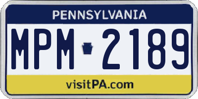 PA license plate MPM2189