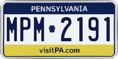PA license plate MPM2191