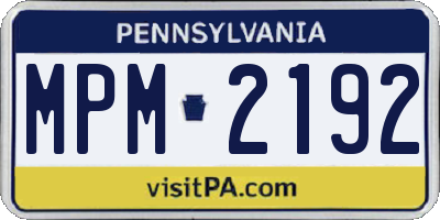 PA license plate MPM2192