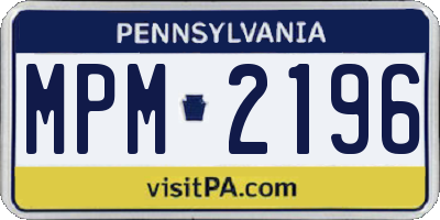 PA license plate MPM2196