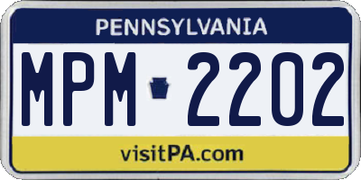 PA license plate MPM2202