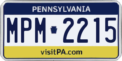 PA license plate MPM2215