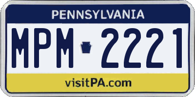 PA license plate MPM2221