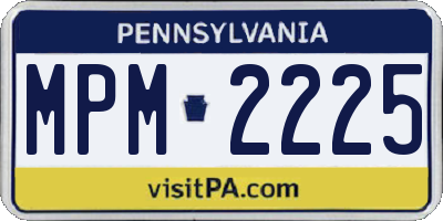 PA license plate MPM2225