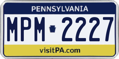 PA license plate MPM2227