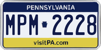 PA license plate MPM2228