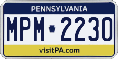 PA license plate MPM2230