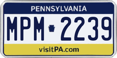 PA license plate MPM2239