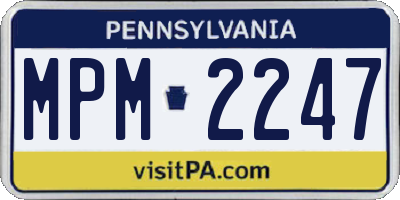 PA license plate MPM2247