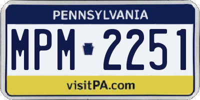 PA license plate MPM2251