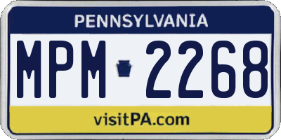 PA license plate MPM2268